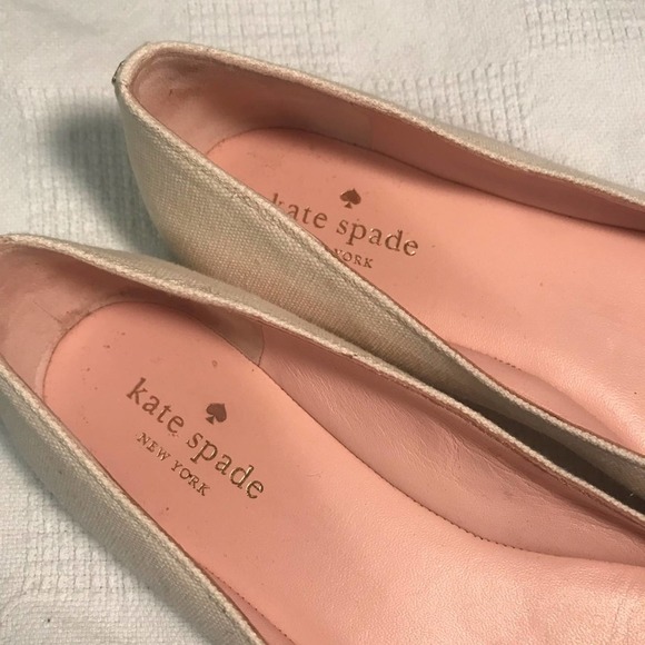 Kate Spade Natural & Black Cap Toe Nelly Flats 9.5 - Picture 2 of 6